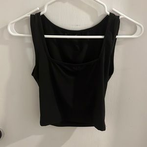 Black crop top with high back